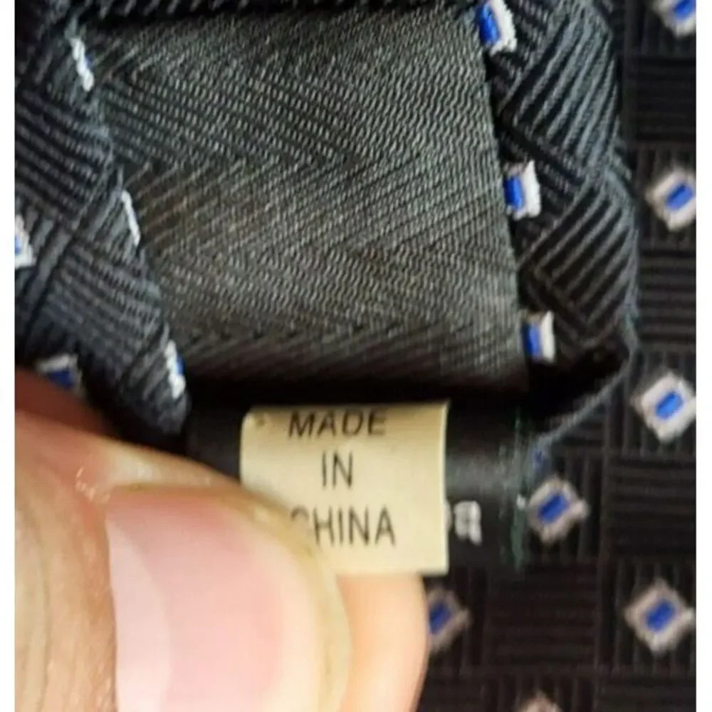 Valentina Italy Milano Black Geometric Diamond 100%‎ Silk Men's Neck Tie